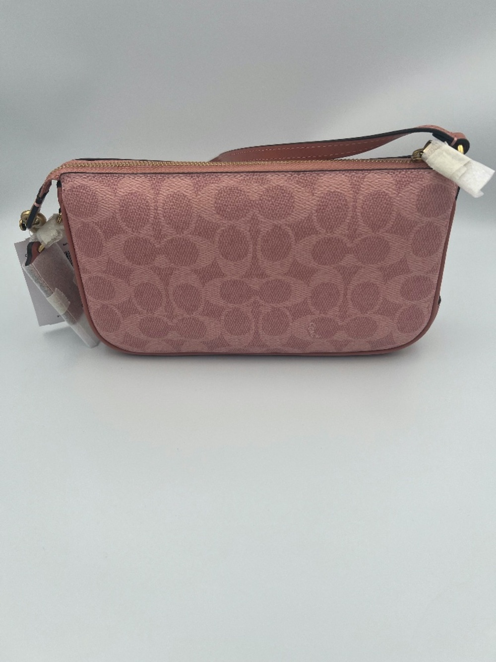 Coach Plaza Bag In Signature Canvas STYLE ID: CCC42 COLOR: BRASS/MELON PINK